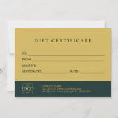 Carte Modern Elegant Custom Business Gift Certificate (Devant)