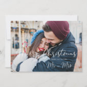 Carte Modern Elegant Mr & Mrs Christmas Couple Wedding (Devant)