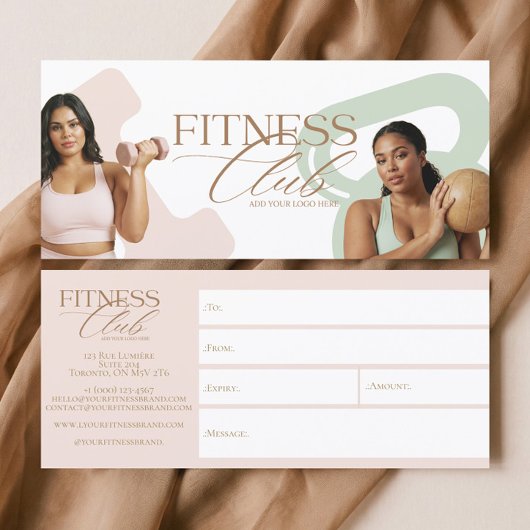 Carte Modern Fitness Personal Trainer Gift Certificate