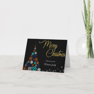 Carte Modern, Floral and Bold Christmas Card