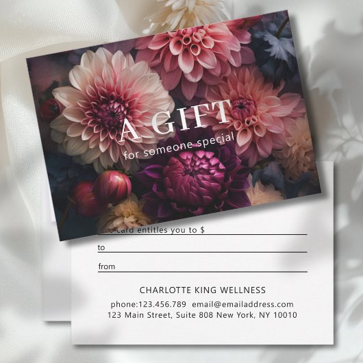 CARTE MODERN FLOWER BUSINESS GIFT CERTIFICATE
