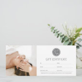Carte Modern Gift Certificate Custom Photos Logo Card (Debout devant)