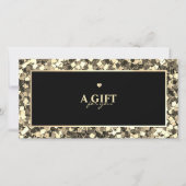 Carte Modern Gold Floral Ajouter un logo certificat cade (Devant)