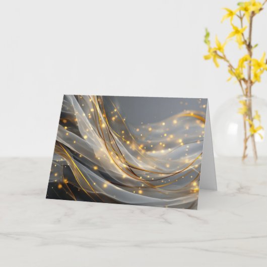 Carte Modern Gold Swirl Greeting Card (Fleur jaune)