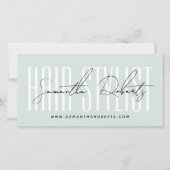 Carte Modern hair stylist script typography gift card (Devant)