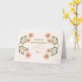 Carte Modern Happy Birthday Greeting Card Watercolor (Fleur jaune)