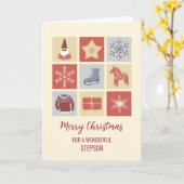 Carte Modern Illustrations Stepson Merry Christmas (Fleur jaune)