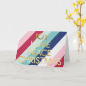 Carte Modern Joy Peace Love Christmas Holiday (Fleur jaune)