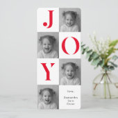 Carte "Modern JOY Photo Christmas | Holiday rouge gras (Debout devant)