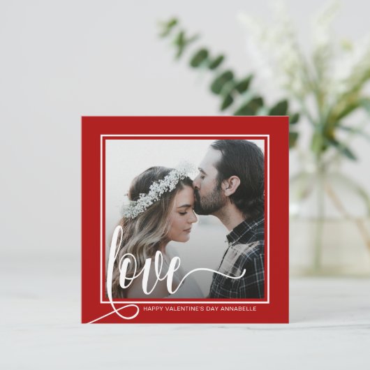 Carte Modern Love Script Photo Saint Valentin (Debout devant)
