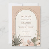 Carte Modern Luxury Desert Flowers Wedding Save the Date (Devant)