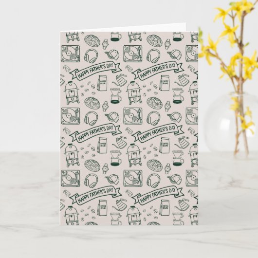 Carte Modern Millennial Dad Doodle Pattern Father's Day (Fleur jaune)