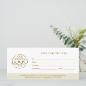 Carte Modern Minimal Beige Business Logo Gift Card (Debout devant)