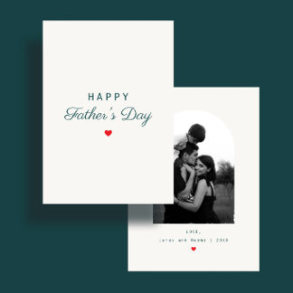 Carte Modern Minimal Heart Custom Photo Father's Day