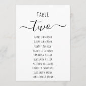 Carte Modern Minimalist Black & White Seating Chart Card (Devant)