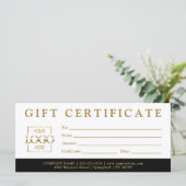 Carte Modern Minimalist Custom Business Gift Certificate (Debout devant)
