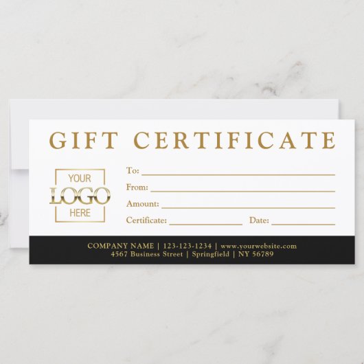 Carte Modern Minimalist Custom Business Gift Certificate (Devant)