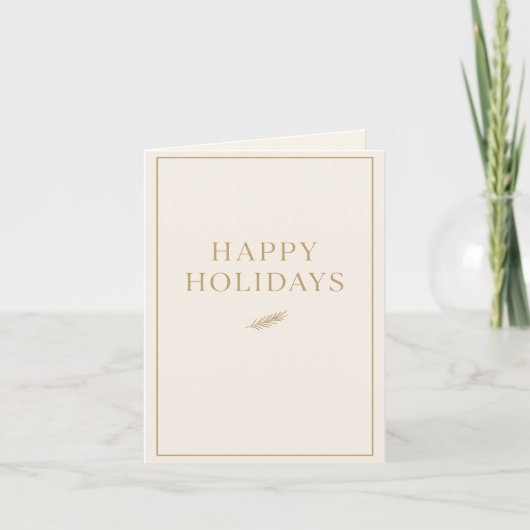 Carte Modern Minimalist Holiday Card – Elegant Neutral  (Devant)