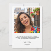 Carte Modern Minimalist Script Graduation Thank You Card (Dos)