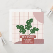 Carte Modern Moved NEW HOME Adresse Plante de la maison (Devant/Arrière en situation)