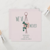 Carte Modern Moved NOUVELLE Adresse de domicile Accroche (Devant/Arrière en situation)