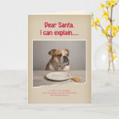 Carte Modern Naughty Funny Dog Photo Christmas Folded (Fleur jaune)