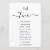 Carte Modern  Navy Blue Script White Seating Chart Card (Devant)