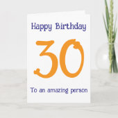 Carte Modern Navy Terracotta Custom Age Birthday Card (Devant)