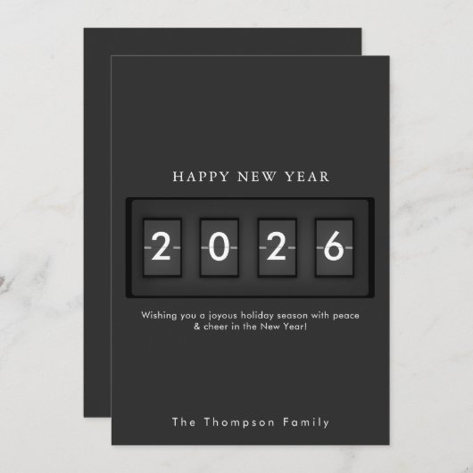 Carte Modern New Year Simple Countdown (Devant / Derrière)