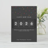 Carte Modern New Year Simple Countdown Confetti (Debout devant)