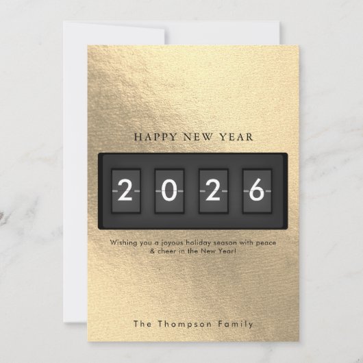 Carte Modern New Year Simple Countdown Gold (Devant)