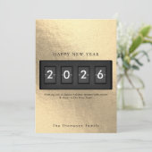 Carte Modern New Year Simple Countdown Gold (Debout devant)