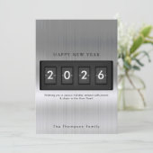 Carte Modern New Year Simple Countdown Silver (Debout devant)