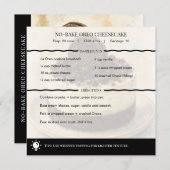 Carte Modern No-Bake Oreo Cheesecake Recipe Card (Devant / Derrière)