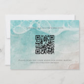 Carte Modern Ocean Tide Watercolor Beach Wedding (Dos)