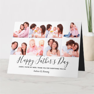 Carte Modern Papa 8 Photo Collage Fête des pères cadeau