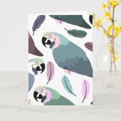 Carte Modern Parrots Tropical Pattern  (Fleur jaune)
