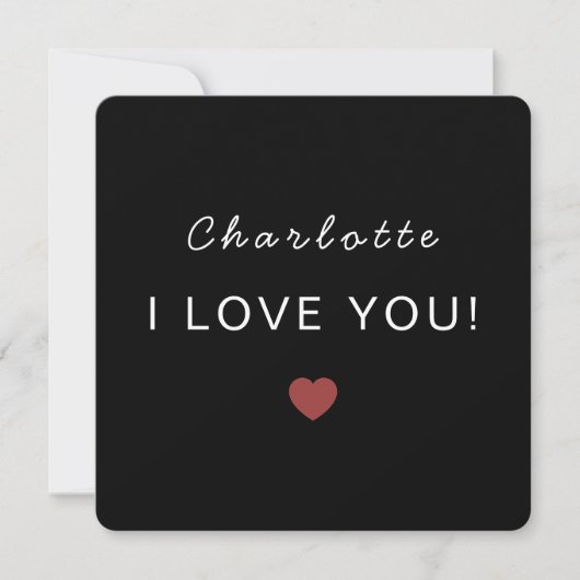 Carte Modern Personalized Valentine Card – I Love You (Devant)
