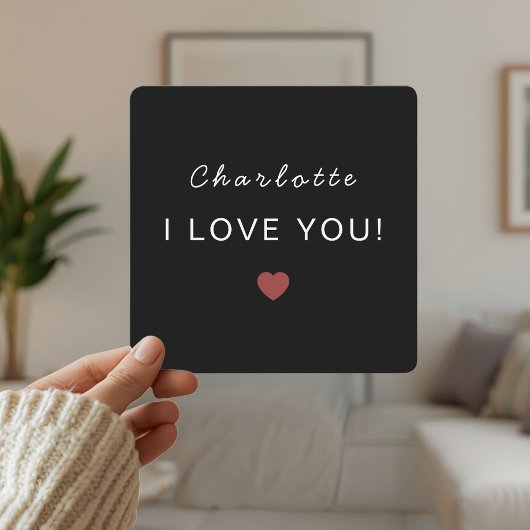 Carte Modern Personalized Valentine Card – I Love You