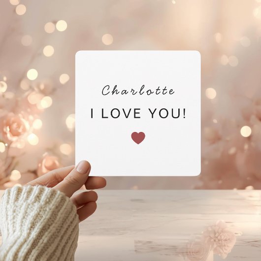 Carte Modern Personalized Valentine Card – I Love You