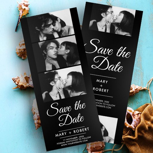 Carte Modern photo booth wedding save the date invite