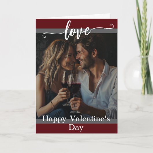 Carte Modern Photo Love Script Saint Valentin (Devant)