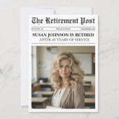 Carte Modern Photo Newspaper Retirement Card (Devant)