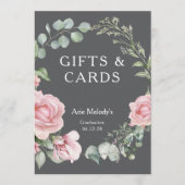 Carte Modern Pink Roses Script Graduation Gifts & Cards (Devant)