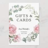Carte Modern Pink Roses Script Graduation Gifts & Cards (Devant)