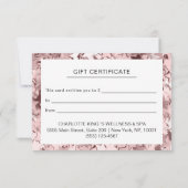 Carte Modern Pink Stars Certificat cadeau d'entreprise (Dos)