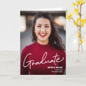 Carte Modern Script Graduate Photo lycée (Fleur jaune)