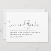 Carte Modern Script Love Merci Mariage photo Merci (Devant)