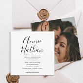 Carte Modern Script Minimal Black & White Wedding Invite