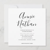 Carte Modern Script Minimal Black & White Wedding Invite (Devant)